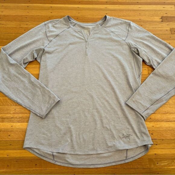 Arc’Teryx light purple stripe long sleeve athletic top - Picture 1 of 6